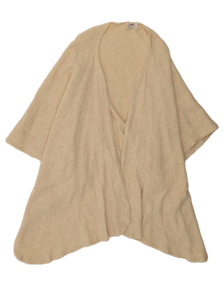 SISLEY Womens Poncho Cardigan Sweater One Size Beige Vintage Sisley and Second-Hand Sisley from Messina Hembry 