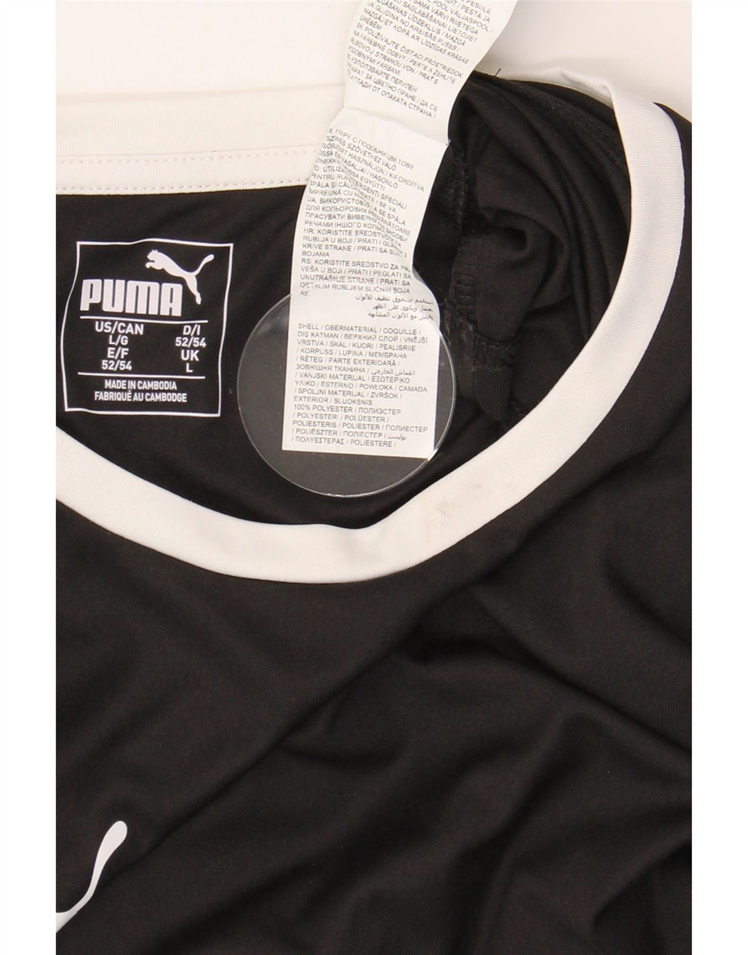 PUMA Mens Graphic Top Long Sleeve Large Black Colourblock Polyester Vintage Puma and Second-Hand Puma from Messina Hembry 