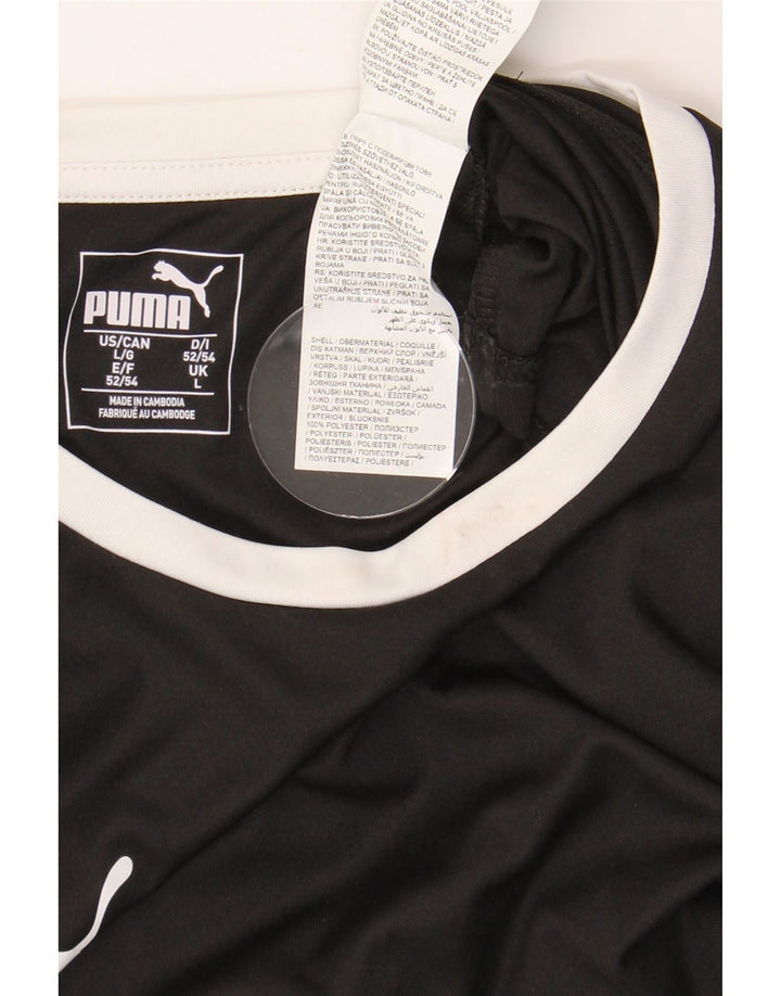 PUMA Mens Graphic Top Long Sleeve Large Black Colourblock Polyester Vintage Puma and Second-Hand Puma from Messina Hembry 
