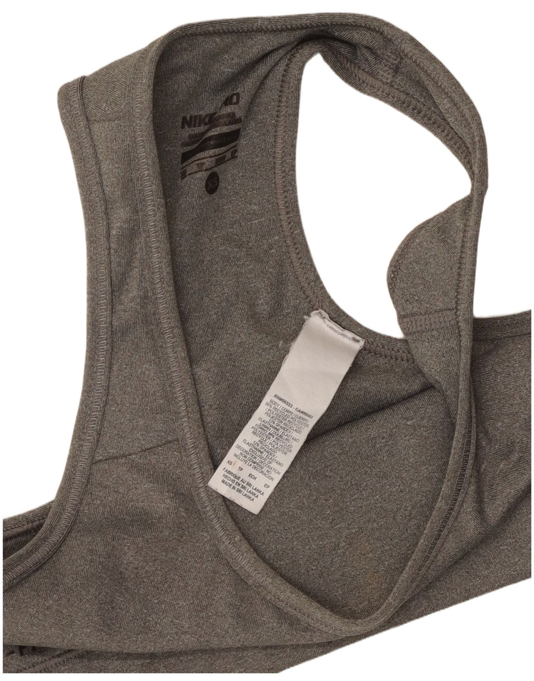 Nike Dame Dri Fit Sport BH Top XS Grå Polyester