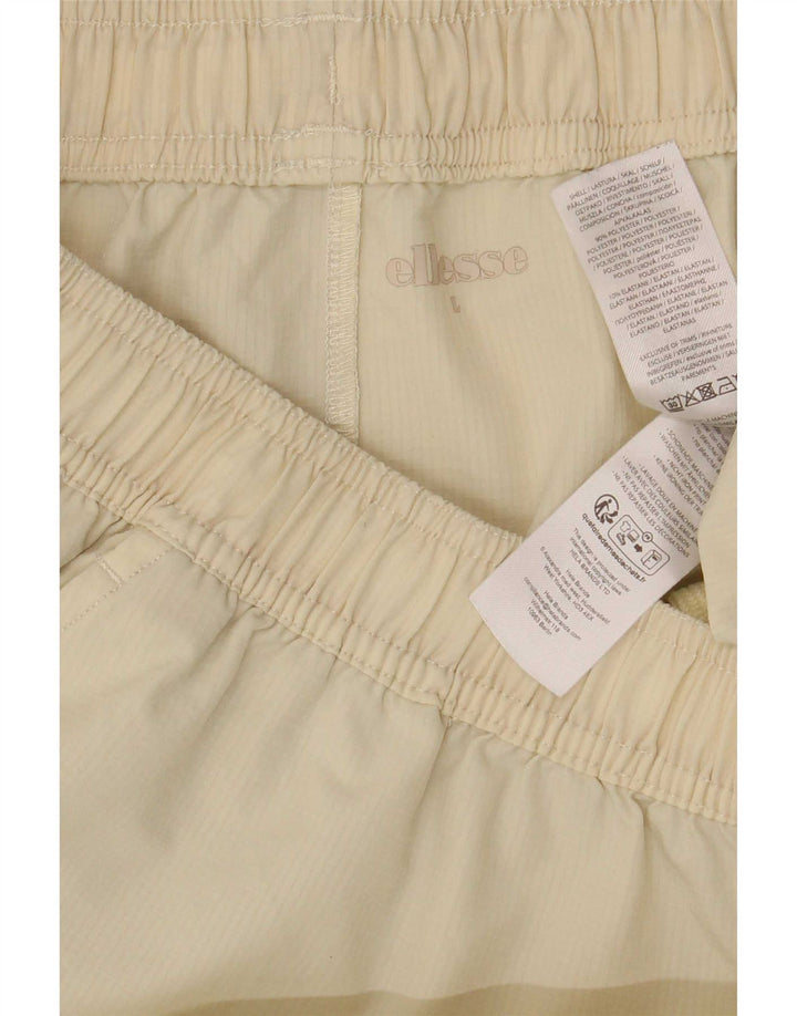 Pantaloncini sportivi da uomo Ellesse grandi in poliestere beige