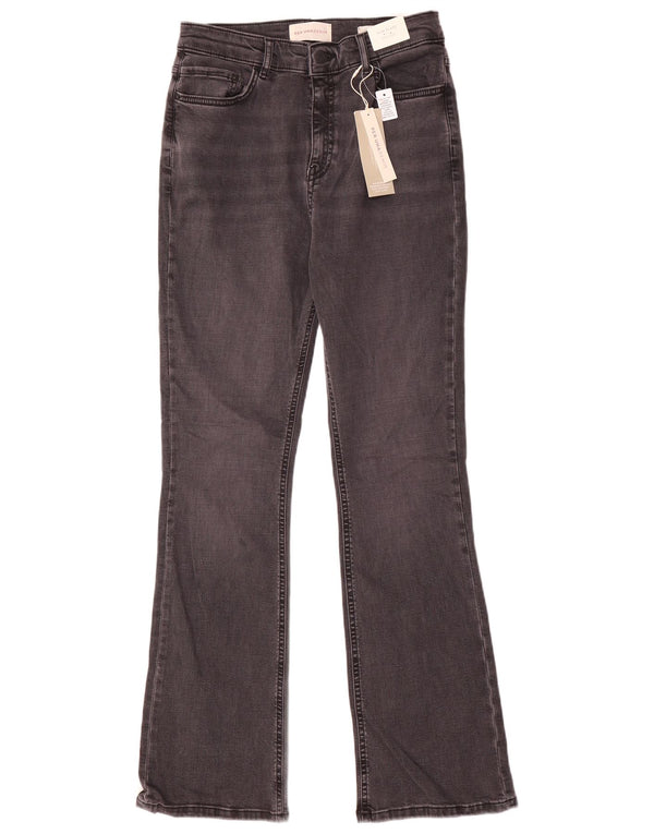 Marks & Spencer Jean évasé taille haute pour femme UK 12 Medium W28 L30 Gris