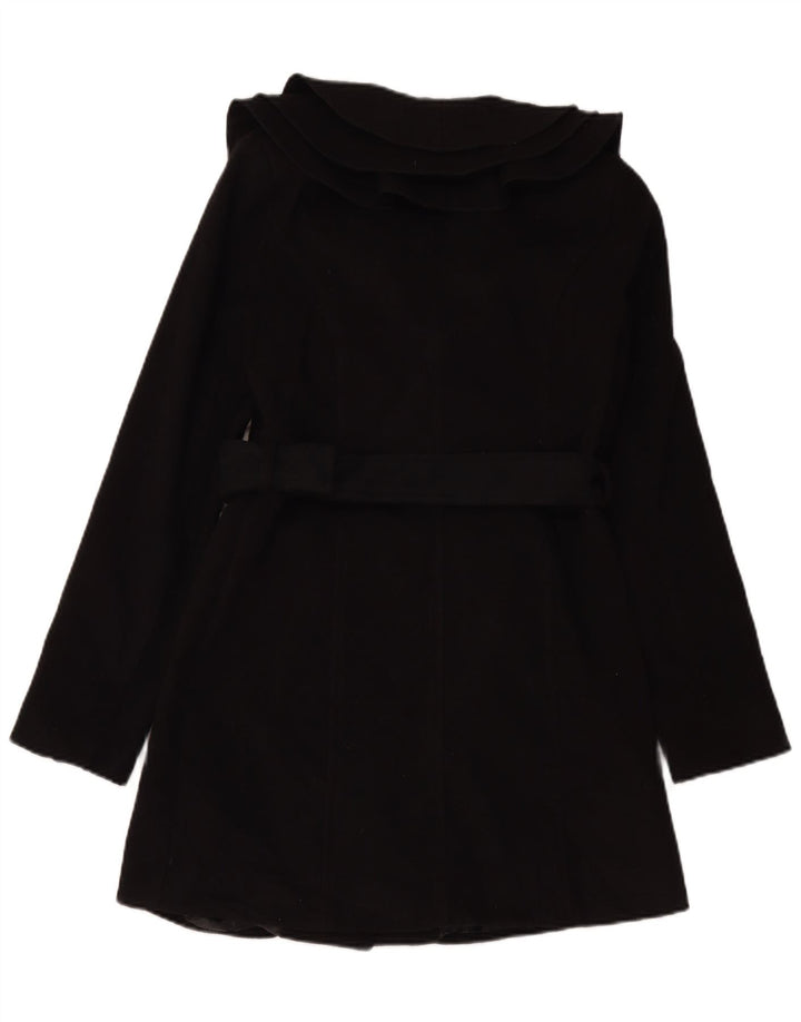 SASCH Womens Overcoat UK 12 Medium Black Polyester