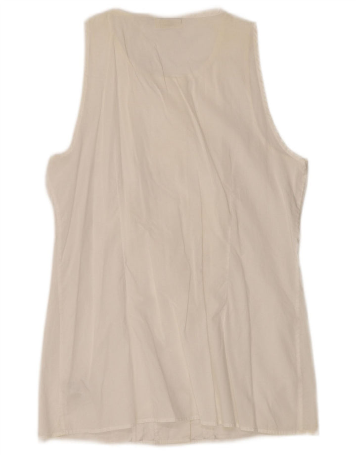 Massimo Dutti Womens Double Breasted Blouse Top EU 34 2XS Off White Cotton