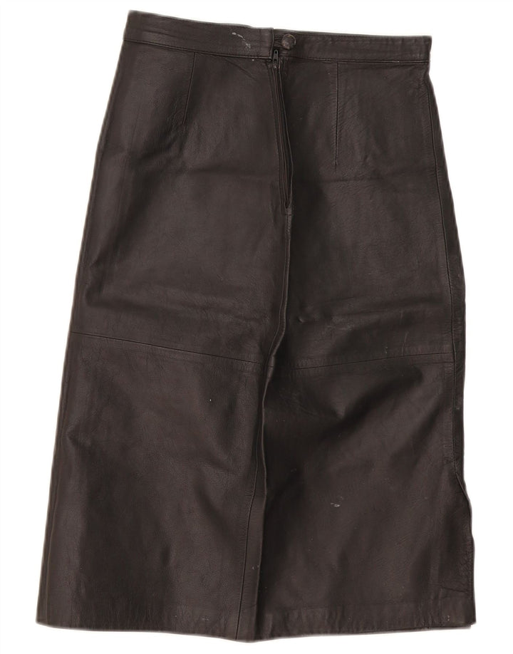 Vintage Womens Leather Skirt W28 Medium Black