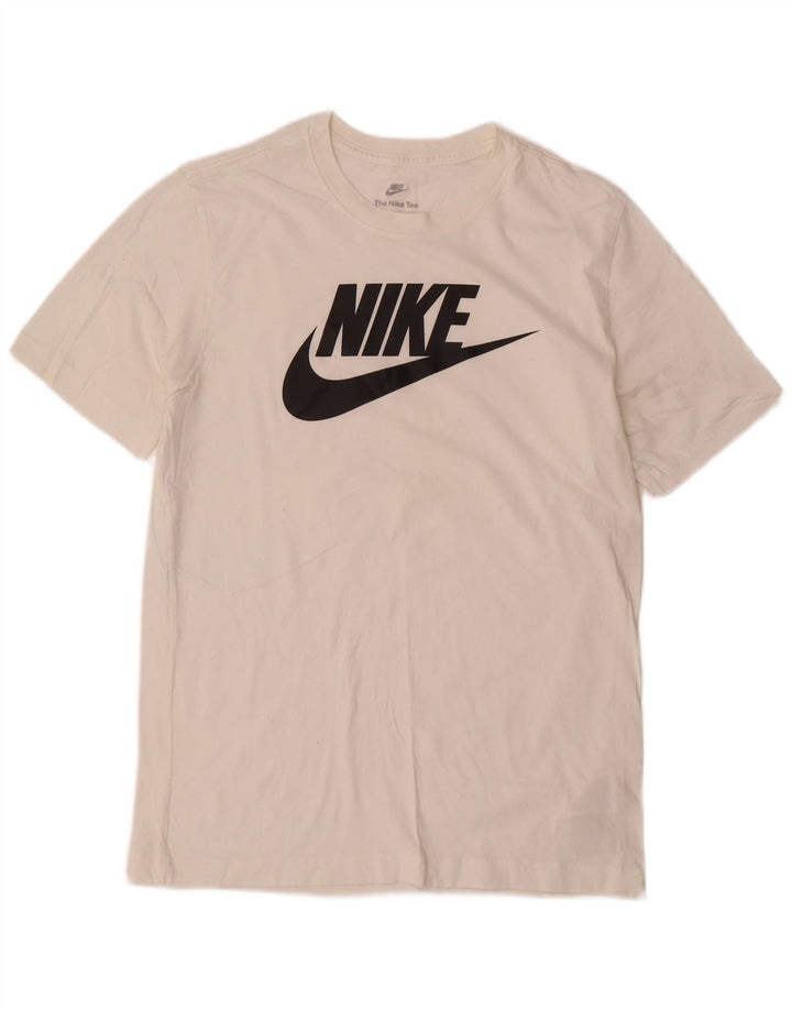 Męska koszulka z grafiką Nike, średnia, biała bawełna
