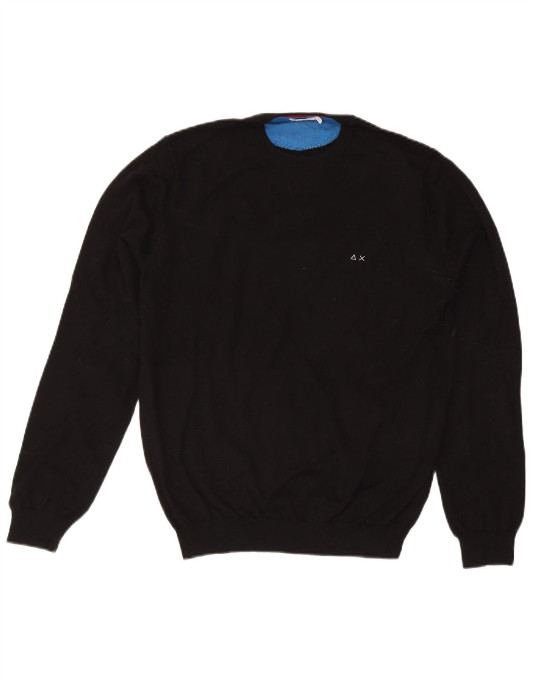 Sun68 Mens Crew Neck Jumper Sweater Medium Black Wool