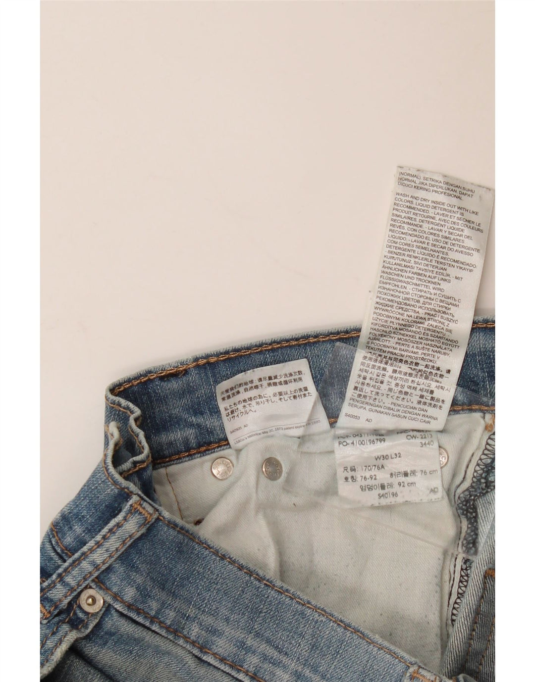 LEVI'S Womens Distressed Slim Jeans W30 L32 Blue Cotton
