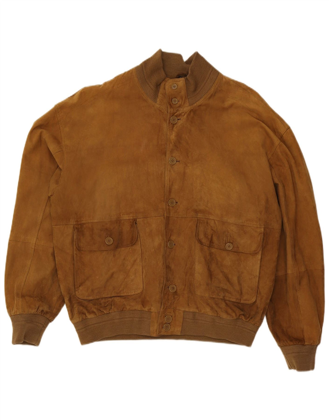 Conbipel Mens Suede Bomber Jacket IT 58 XL Brown Leather