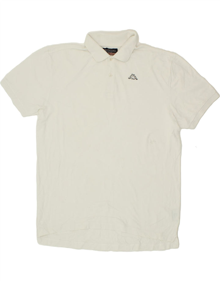 KAPPA Mens Polo Shirt 2XL White Cotton Vintage Kappa and Second-Hand Kappa from Messina Hembry 