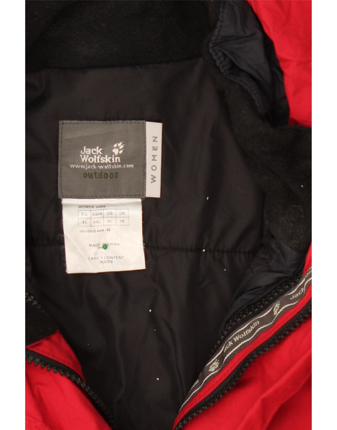 JACK WOLFSKIN Womens Oversized Windbreaker Jacket UK 18 XL Red Colourblock Vintage Jack Wolfskin and Second-Hand Jack Wolfskin from Messina Hembry 
