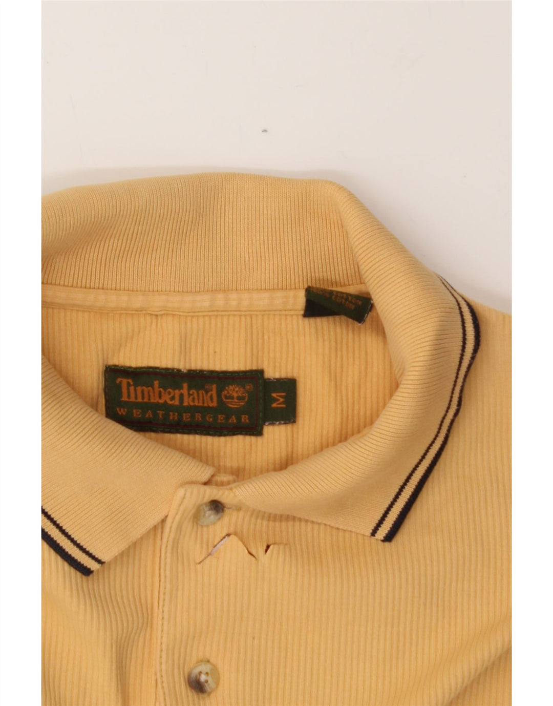 TIMBERLAND Mens Polo Shirt Medium Beige Cotton Vintage Timberland and Second-Hand Timberland from Messina Hembry 