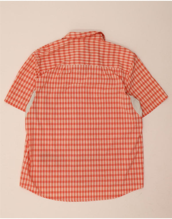 Maglia a maniche corte Adidas Climalite da uomo, in poliestere a quadri arancioni grandi