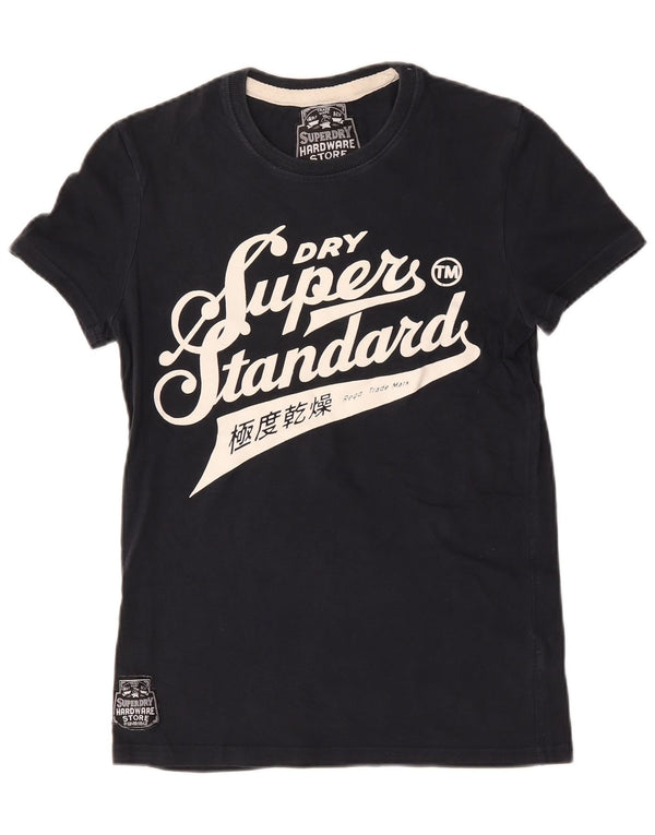 T-shirt grafica da uomo Superdry Top Small in cotone blu navy