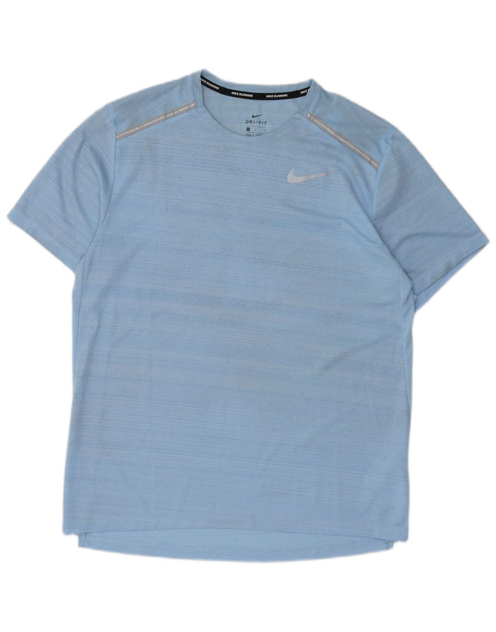 Nike Mens Dri Fit T-Shirt Top Medium Blue Polyester
