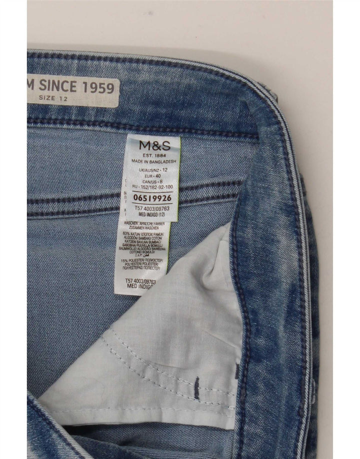 Marks & Spencer Womens Denim Shorts UK 12 Medium W31 Blue Cotton