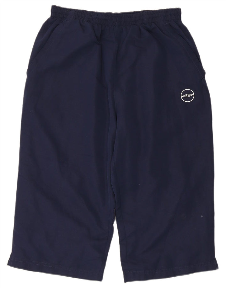 Umbro Womens Sports Shorts UK 12 Medium Navy Blue Polyester