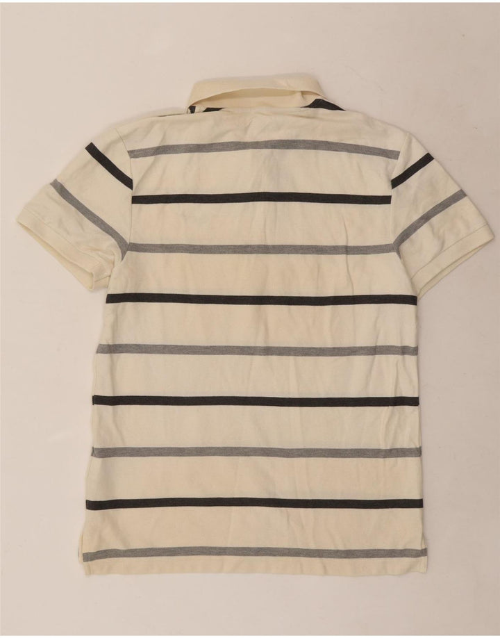 Polo Nike da uomo in cotone a righe bianche medie