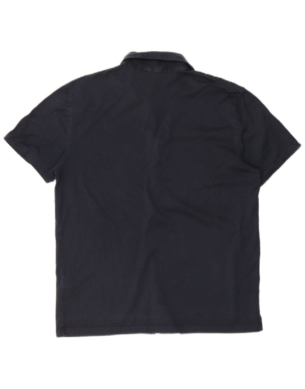 Reiss Mens Short Sleeve Shirt XL Navy Blue Cotton