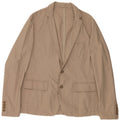 ZARA Herren 2-Knopf-Blazerjacke EU 54 XL Beige Baumwolle
