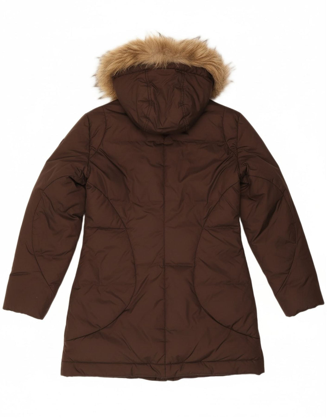 BELFE Womens Hooded Padded Coat UK 8 Small Brown Polyester Vintage Belfe and Second-Hand Belfe from Messina Hembry 