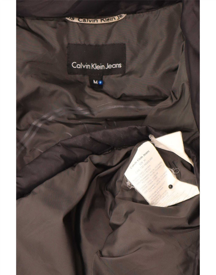 Calvin Klein Jeans Herre hættepolstret jakke UK 38 Medium Sort Polyamid