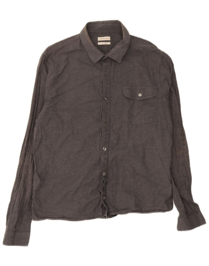 Calvin Klein Jeans Mens Shirt XL Grey Cotton