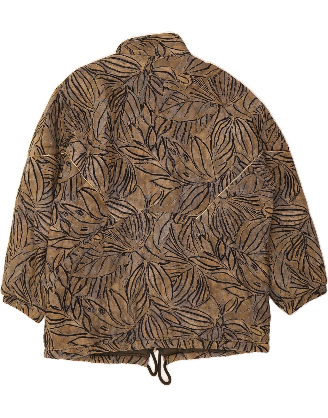 ELKONT Womens Abstract Pattern Windbreaker Jacket UK 20 2XL Brown Vintage Elkont and Second-Hand Elkont from Messina Hembry 