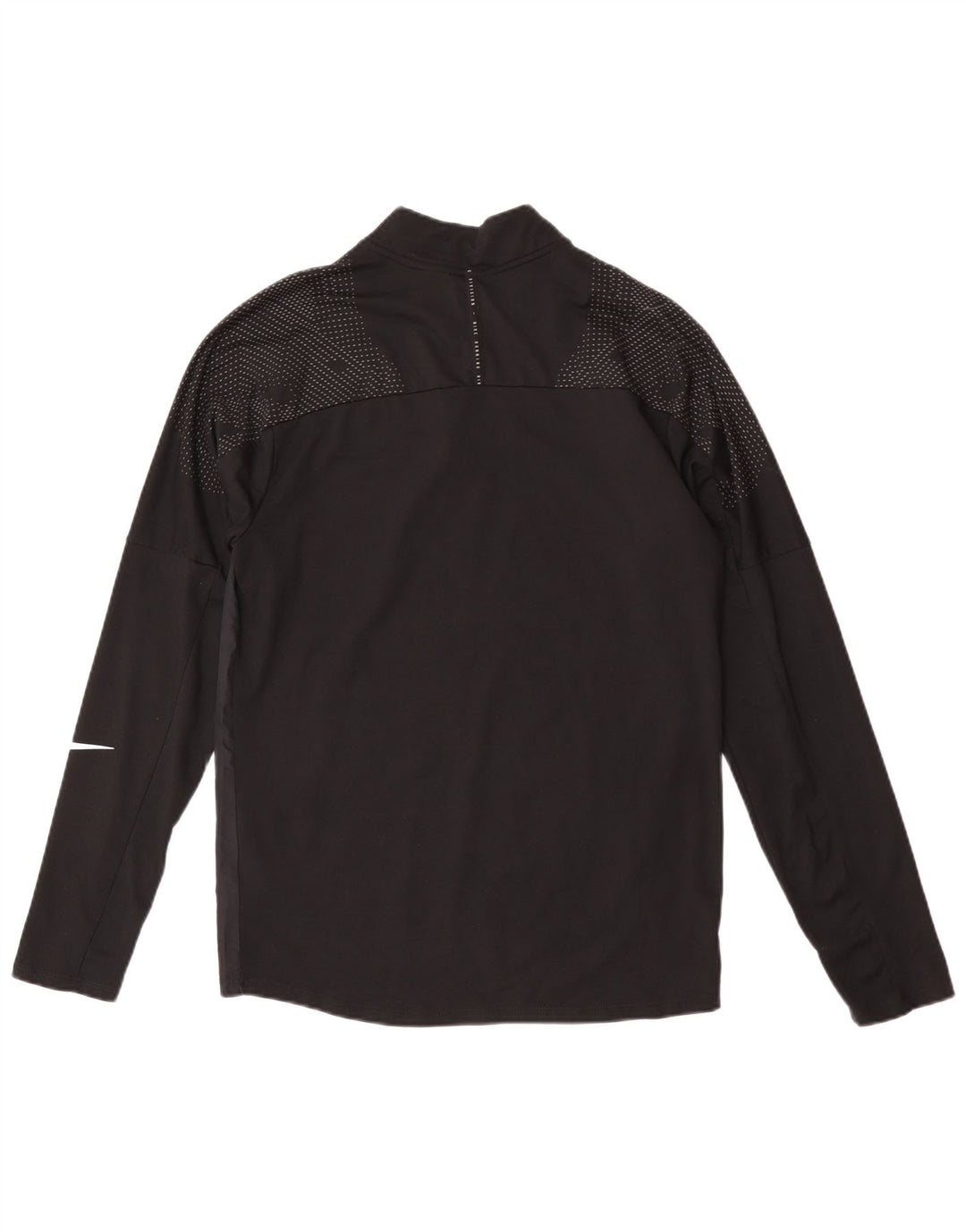 Nike Herre Dri Fit Zip Neck Top Langærmet Lille Sort Plettet Polyester
