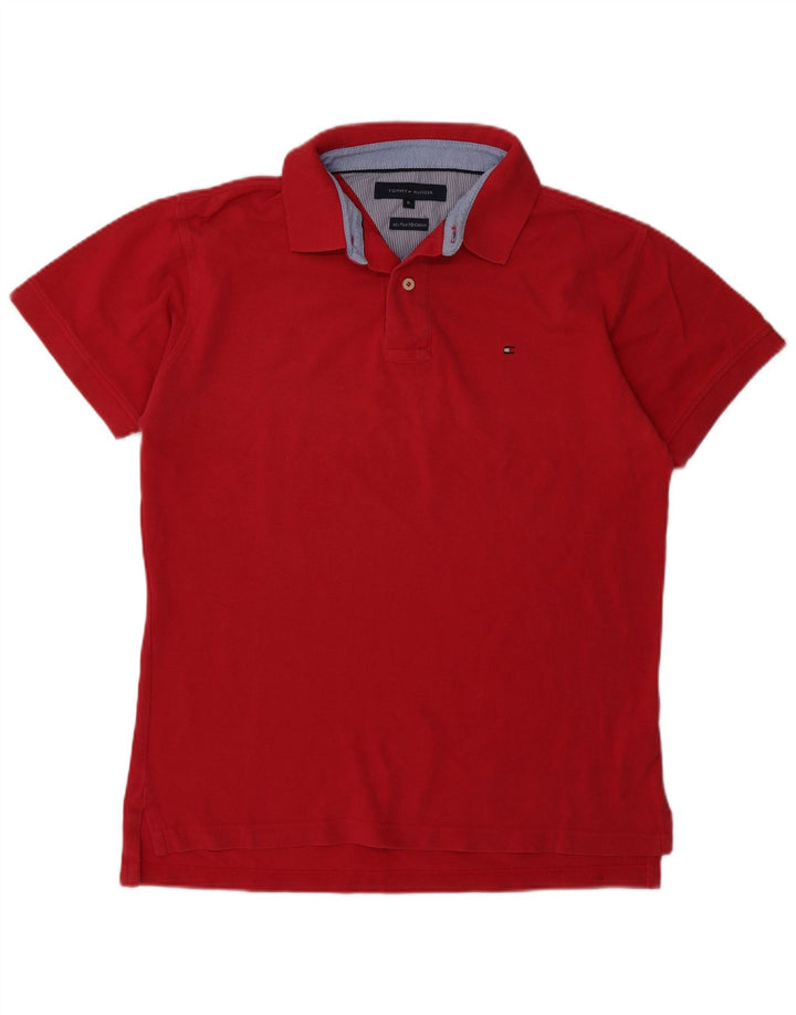 Tommy Hilfiger Mens Polo Shirt Medium Pink Cotton