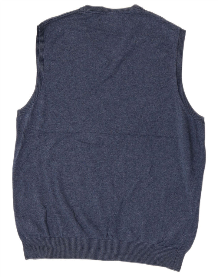 MARKS & SPENCER Mens Vest Tank Top Large Blue Cotton
