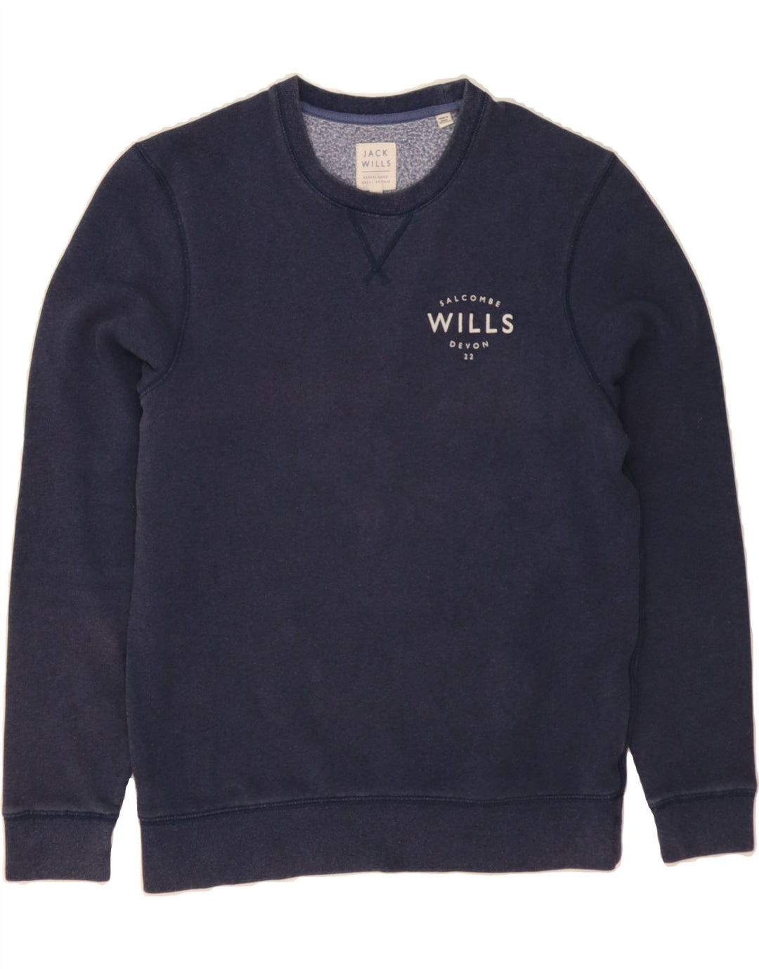 JACK WILLS Mens Sweatshirt Jumper Medium Navy Blue Cotton Vintage Jack Wills and Second-Hand Jack Wills from Messina Hembry 