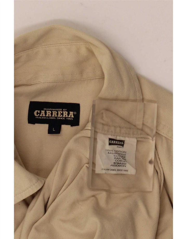 Camicia Carrera Uomo Large Beige Cotone