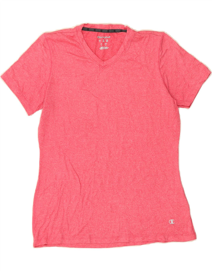 CHAMPION Womens T-Shirt Top UK 12 Medium Pink Polyester Vintage Champion and Second-Hand Champion from Messina Hembry 
