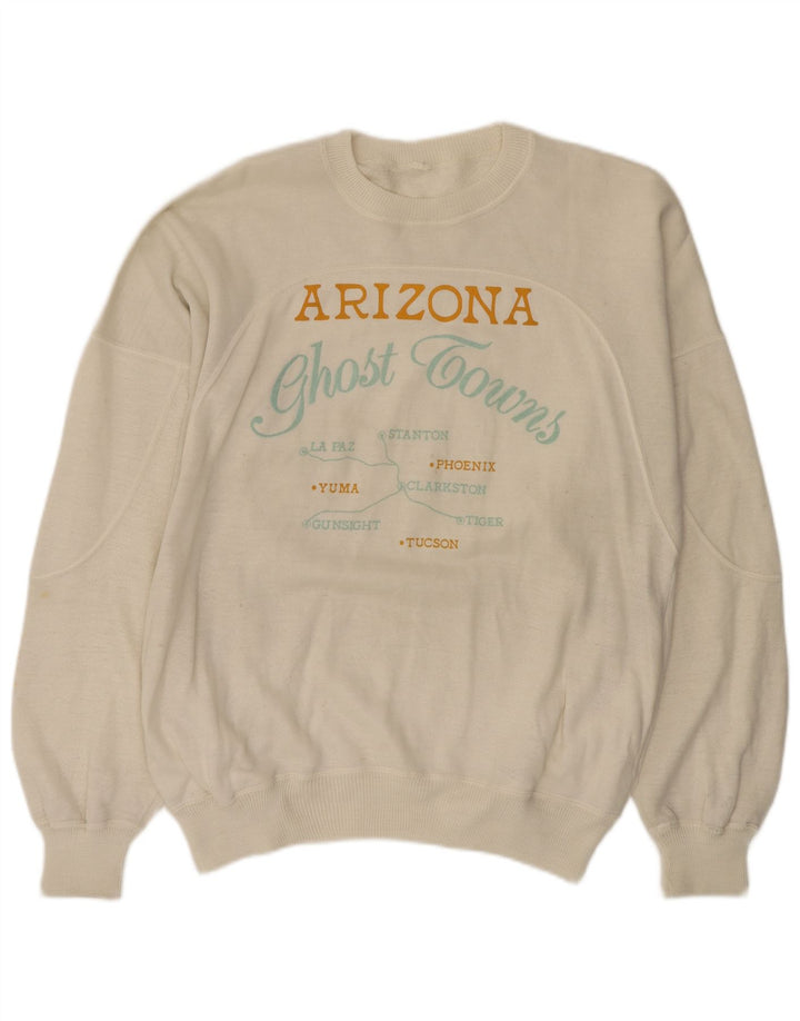 Arizona Mens Graphic Sweatshirt Jumper Large White