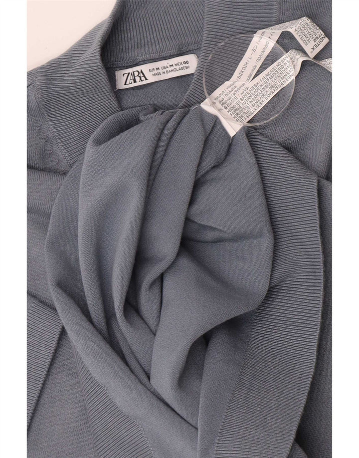 Zara Herre T-Shirt Top Medium Blue Viscose