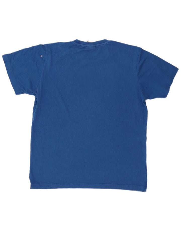ADIDAS Mens Graphic T-Shirt Top Medium Blue Cotton