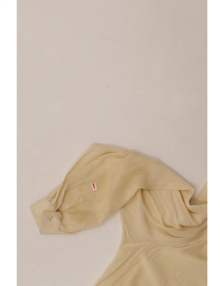 REINE SEIDE Womens Shirt Blouse UK 14 Medium Beige Vintage Reine Seide and Second-Hand Reine Seide from Messina Hembry 