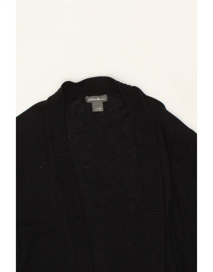 EDDIE BAUER Womens Open Cardigan Sweater UK 14 Medium Black Cotton Vintage Eddie Bauer and Second-Hand Eddie Bauer from Messina Hembry 
