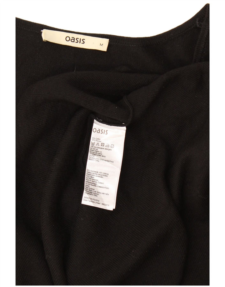 Oasis Womens Jumper Dress UK 12 Medium Black Cotton