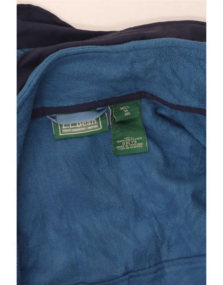 L.L.Bean Mens Hooded Windbreaker Jacket UK 38 Medium Navy Blue Polyester