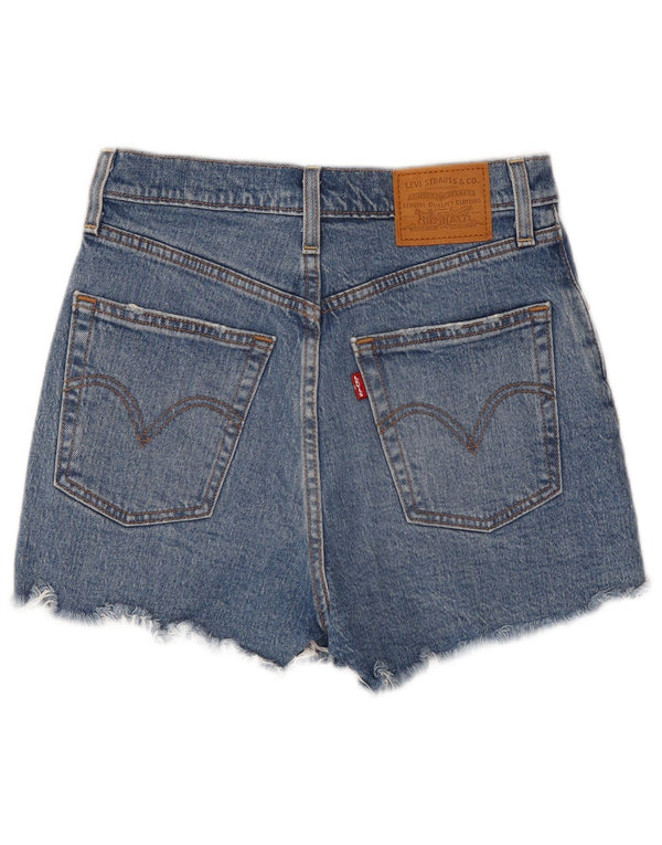 Levi's Mujer Ribcage Pantalones Cortos De Mezclilla De Cintura Alta W26 Algodón Azul Pequeño
