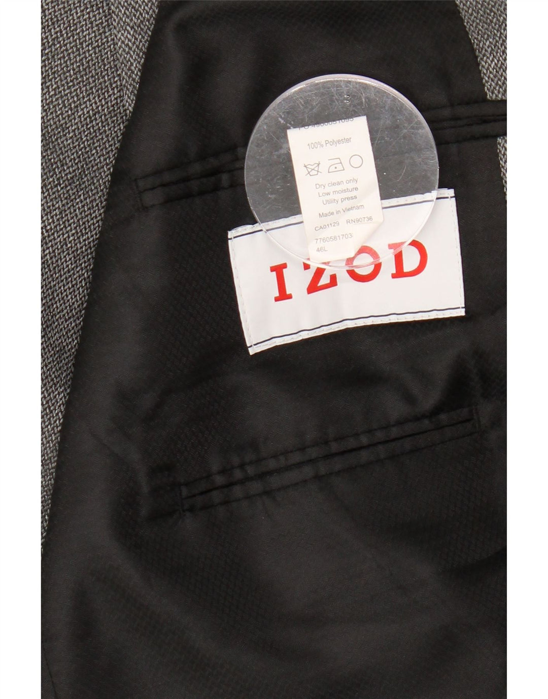 IZOD Mens 2 Button Blazer Jacket UK 46 3XL Grey Polyester Vintage Izod and Second-Hand Izod from Messina Hembry 