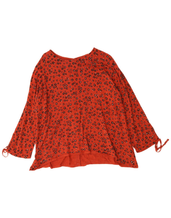 Fat Face Womens Top Long Sleeve UK 20 2XL Red Animal Print Cotton