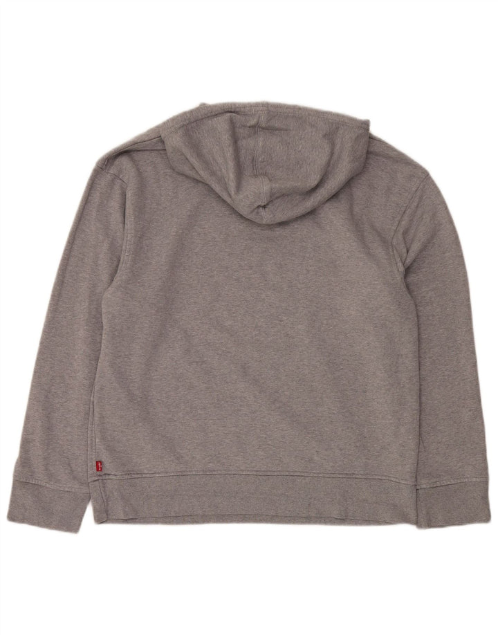 LEVI'S Mens Relaxed Graphic Hoodie Jumper Medium Grey Cotton