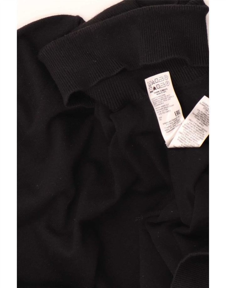 Marks & Spencer Mens Roll Neck Jumper Sweater Large Black Cotton