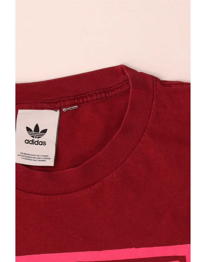 Adidas Mens Three Stripes Graphic T-Shirt Top Large Red