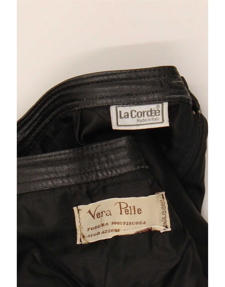 Falda De Cuero Mujer La Cordee Mediana W30 Negro
