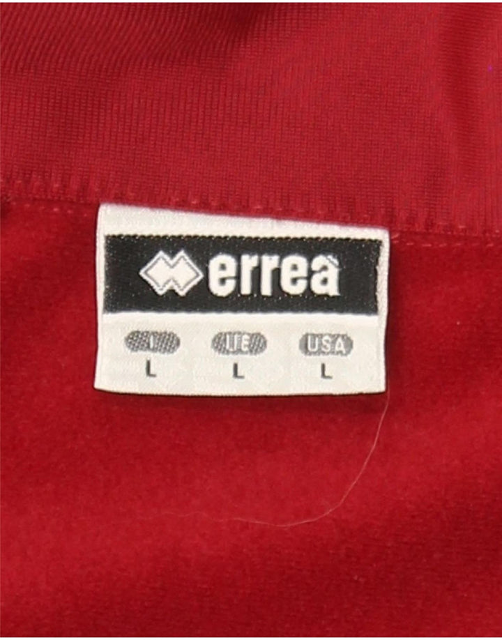 ERREA Mens Graphic Tracksuit Top Jacket Large Red Colourblock Polyester Vintage Errea and Second-Hand Errea from Messina Hembry 