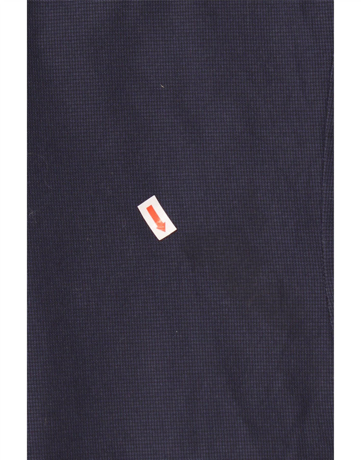 Massimo Dutti Mens 2 Button Blazer Jacket EU 52 Large Navy Blue Houndstooth